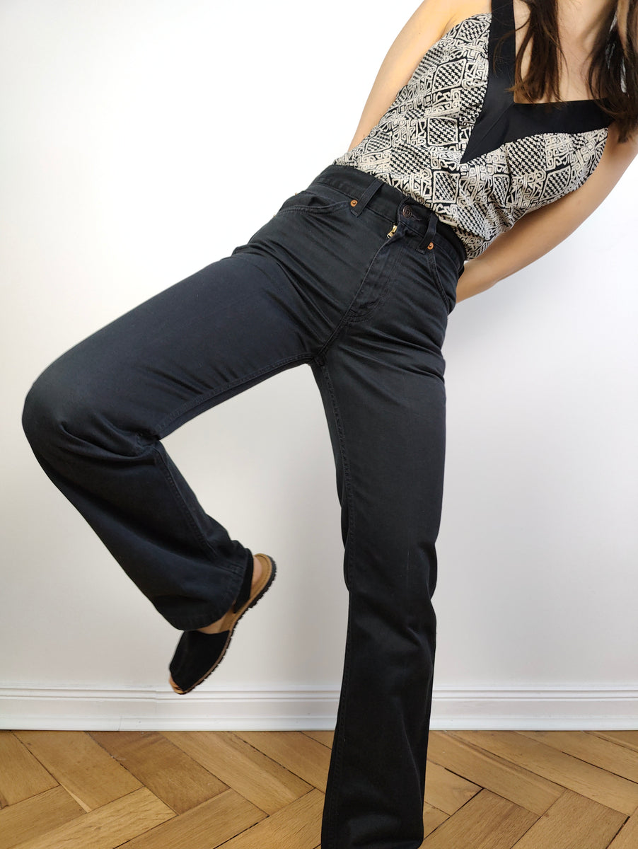 The Levi's 417 Black Denim Flare Boot Cut | Vintage Sta-Prest