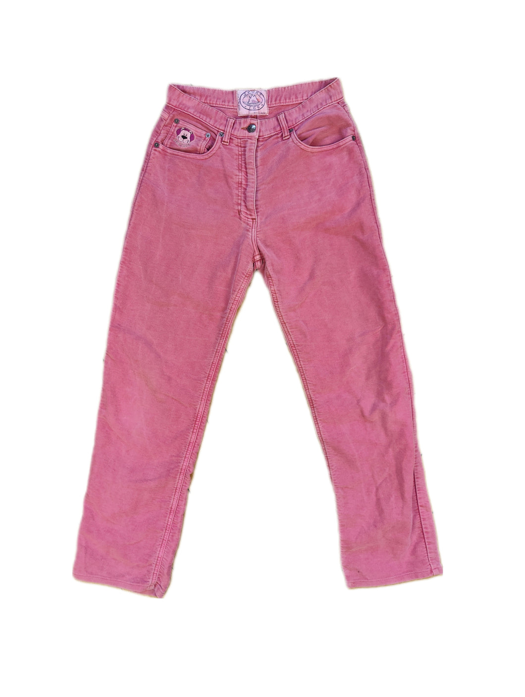 Vintage Sport Ice by Iceberg designer pants red pink dog embroidery trouser women IT42 EU S