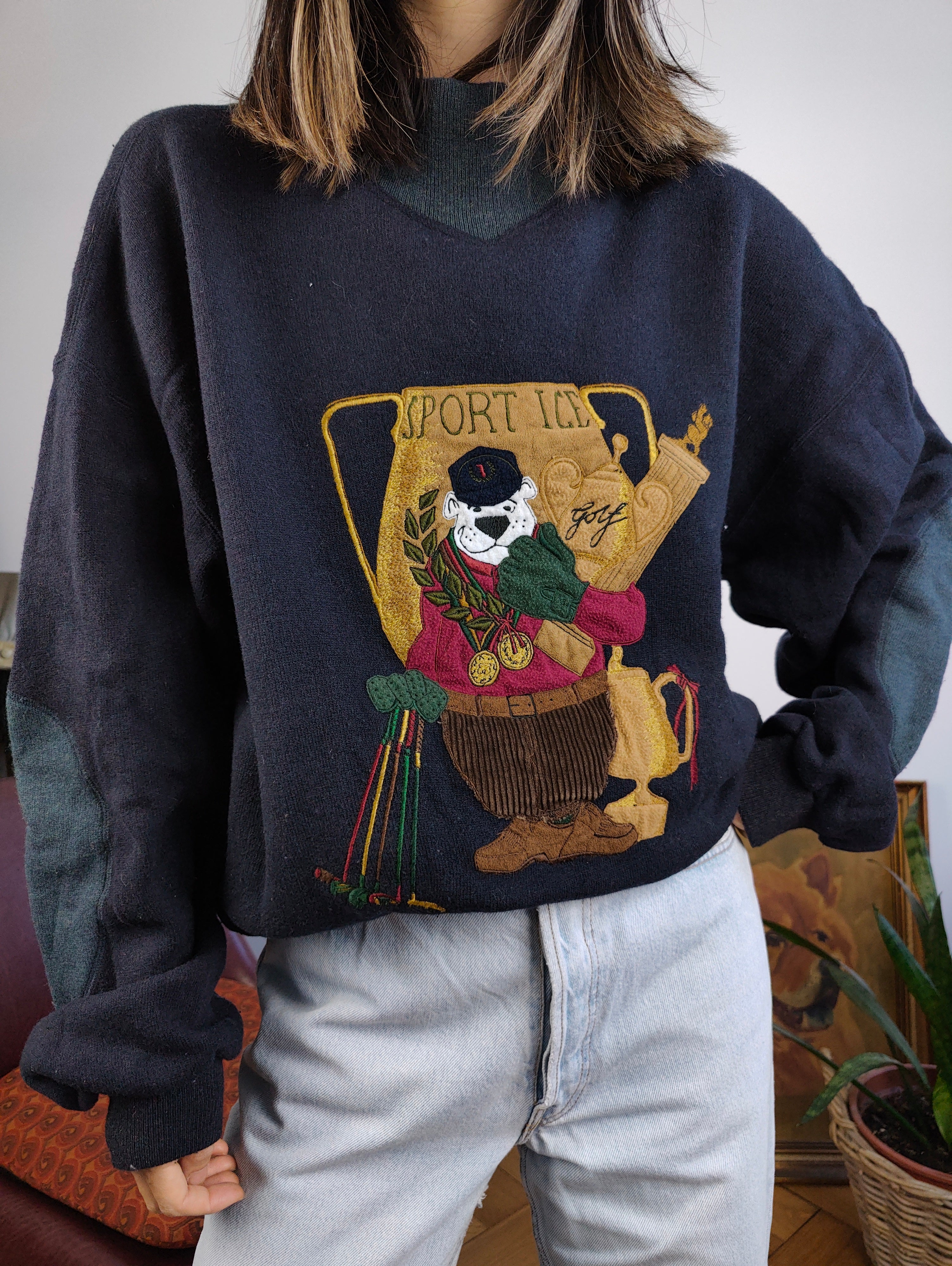 The Sport Ice Iceberg Bear Sweater Vintage 90s wool blend rare