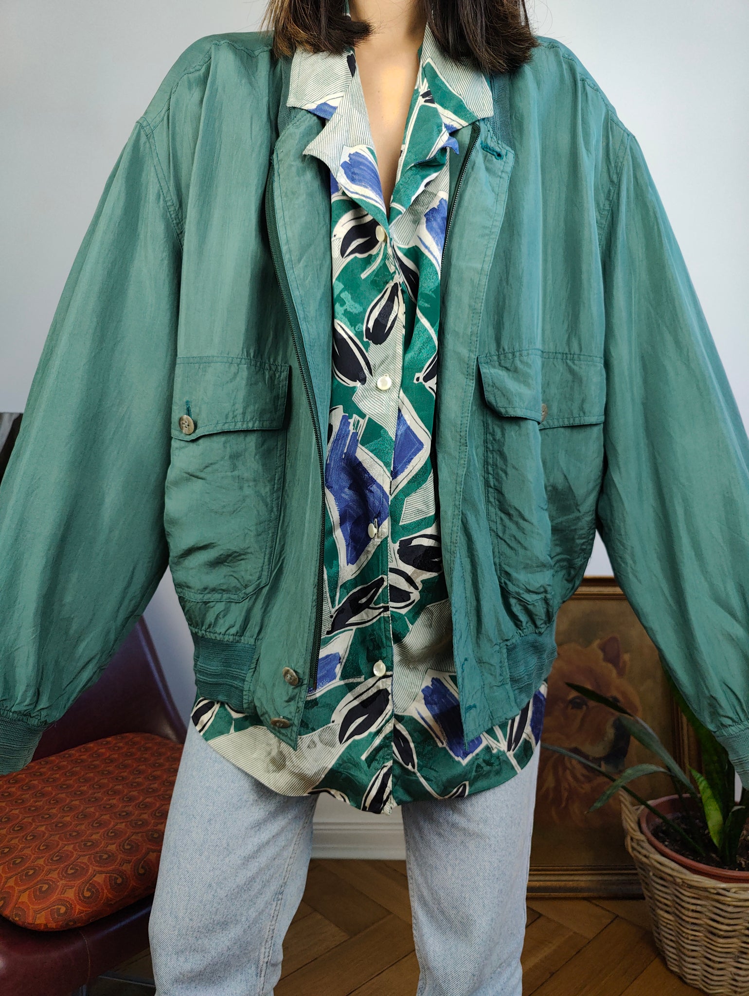 Vintage Men's Jacket - Blue - L