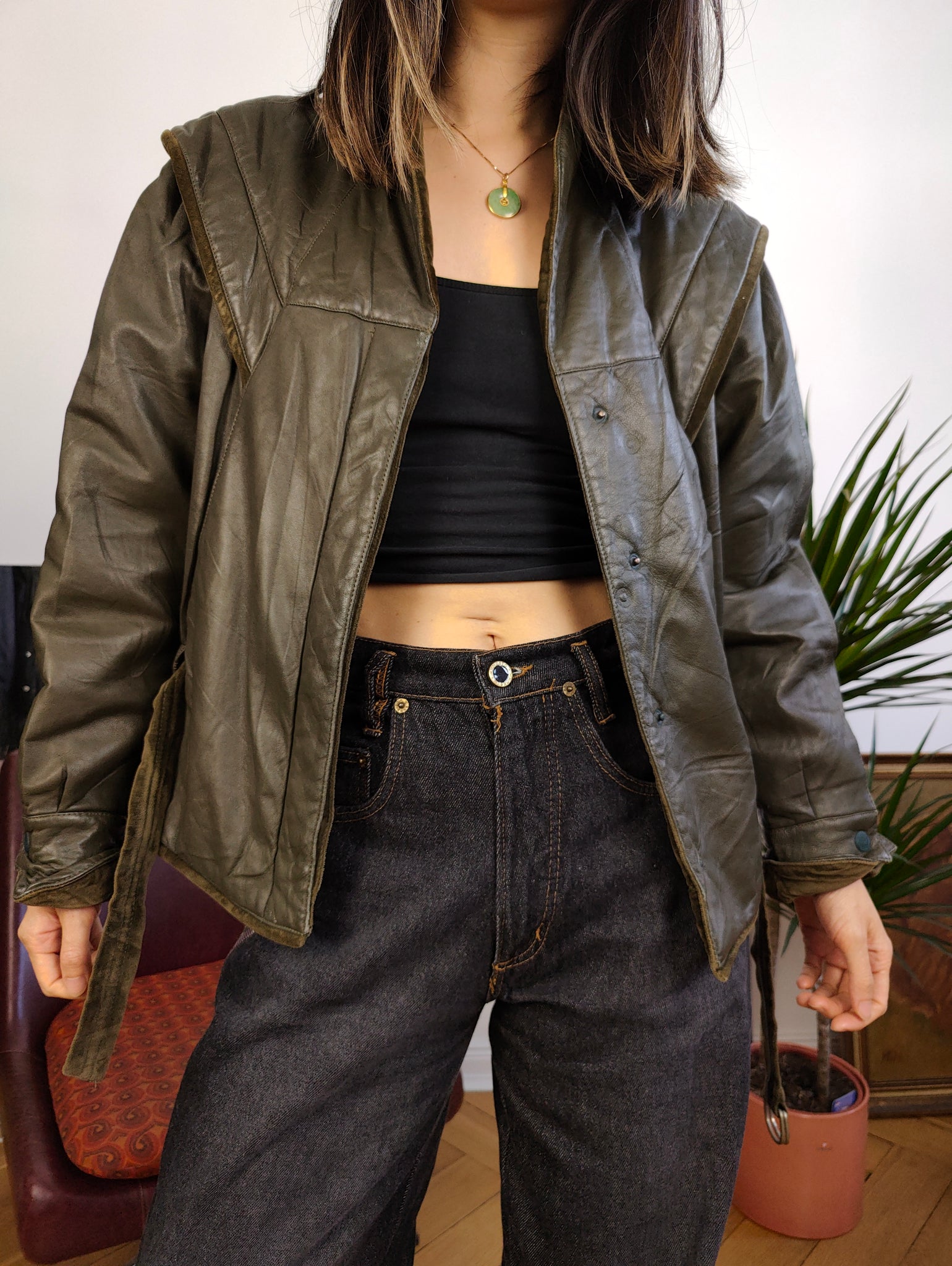 green velvet biker jacket