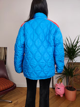 Load image into Gallery viewer, Vintage blue red puffer jacket coat winter Blue Sky sport M
