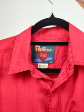 Load image into Gallery viewer, Vintage 100% silk shirt blouse red long sleeve button up plain Protest women S
