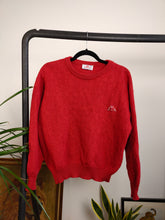 Load image into Gallery viewer, Vintage 100% wool Kappa knit sweater red plain pullover jumper S
