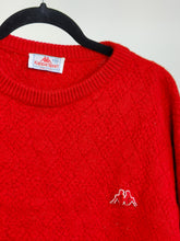 Load image into Gallery viewer, Vintage 100% wool Kappa knit sweater red plain pullover jumper S
