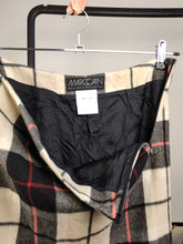 Load image into Gallery viewer, Vintage Marc Cain 100% wool maxi skirt designer tartan check checker pattern white cream black 3 S-M
