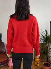 Load image into Gallery viewer, Vintage 100% wool Kappa knit sweater red plain pullover jumper S
