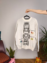 Load image into Gallery viewer, Vintage Carlo Colucci designer car made in West Germany sweater knit white pullover jumper women men unisex L
