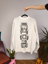 Load image into Gallery viewer, Vintage Carlo Colucci designer car made in West Germany sweater knit white pullover jumper women men unisex L
