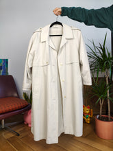 Load image into Gallery viewer, Vintage white trench coat midi long spring summer women S-M
