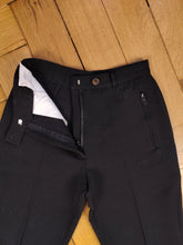 Load image into Gallery viewer, Vintage Belfe pants black thick fabric warm wool blend trouser foot strap women IT42 XS
