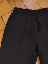 Load image into Gallery viewer, Vintage Belfe pants black thick fabric warm wool blend trouser foot strap women IT42 XS
