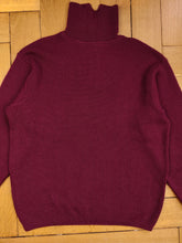 Load image into Gallery viewer, Vintage Lacoste wool sweater quarter zip burgundy red knit knitted pullover jumper women unisex men 6 L
