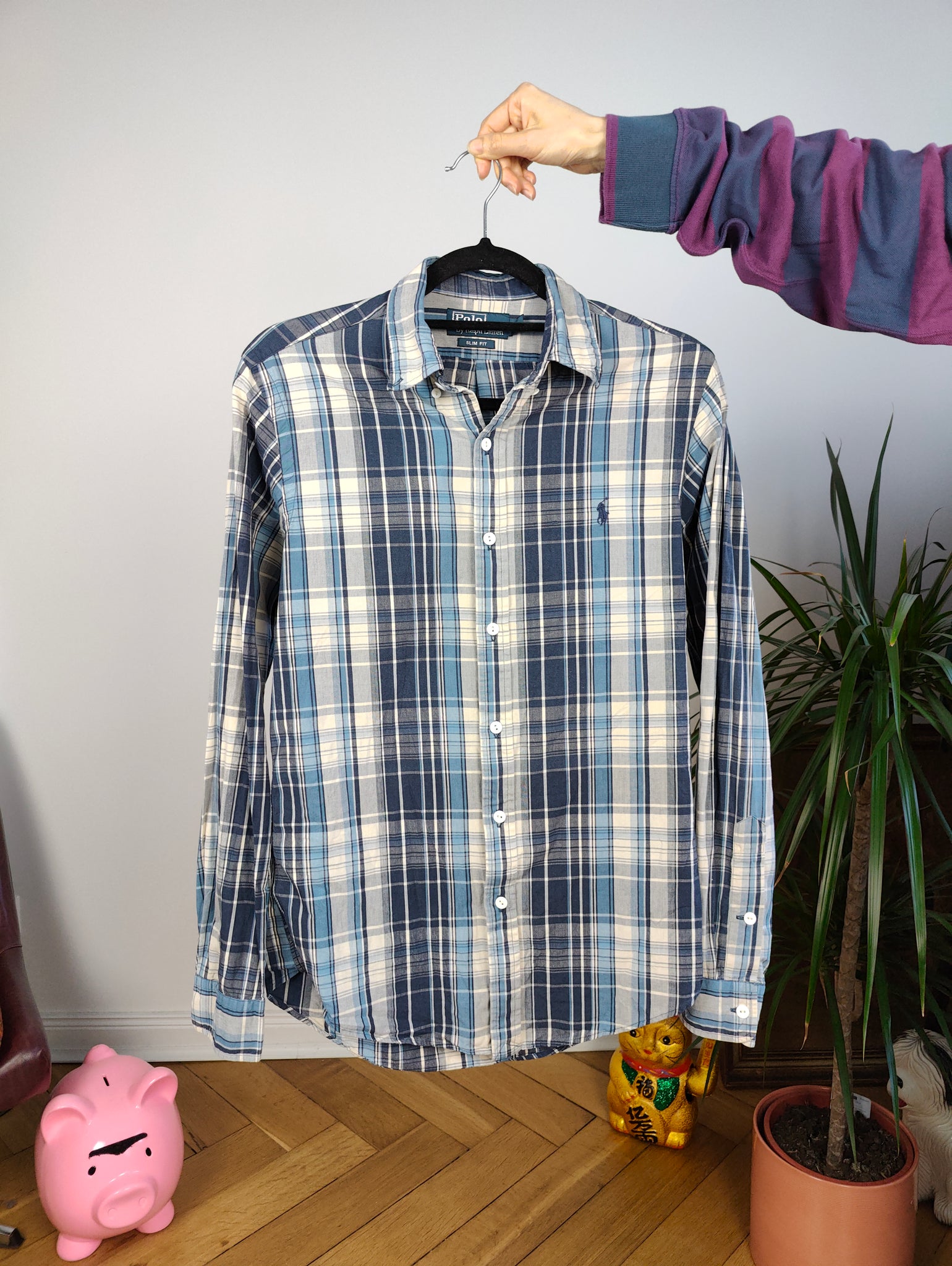 Vintage Polo by Ralph Lauren cotton shirt check checker blue