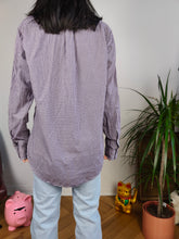 Load image into Gallery viewer, Vintage Ralph Lauren cotton shirt check checker purple button up long sleeve classic fit unisex men M
