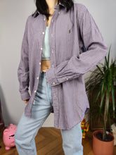 Load image into Gallery viewer, Vintage Ralph Lauren cotton shirt check checker purple button up long sleeve classic fit unisex men M
