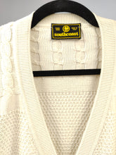 Load image into Gallery viewer, Vintage wool mix cardigan white cream South Coast knit knitted jacket college Italy 48 M
