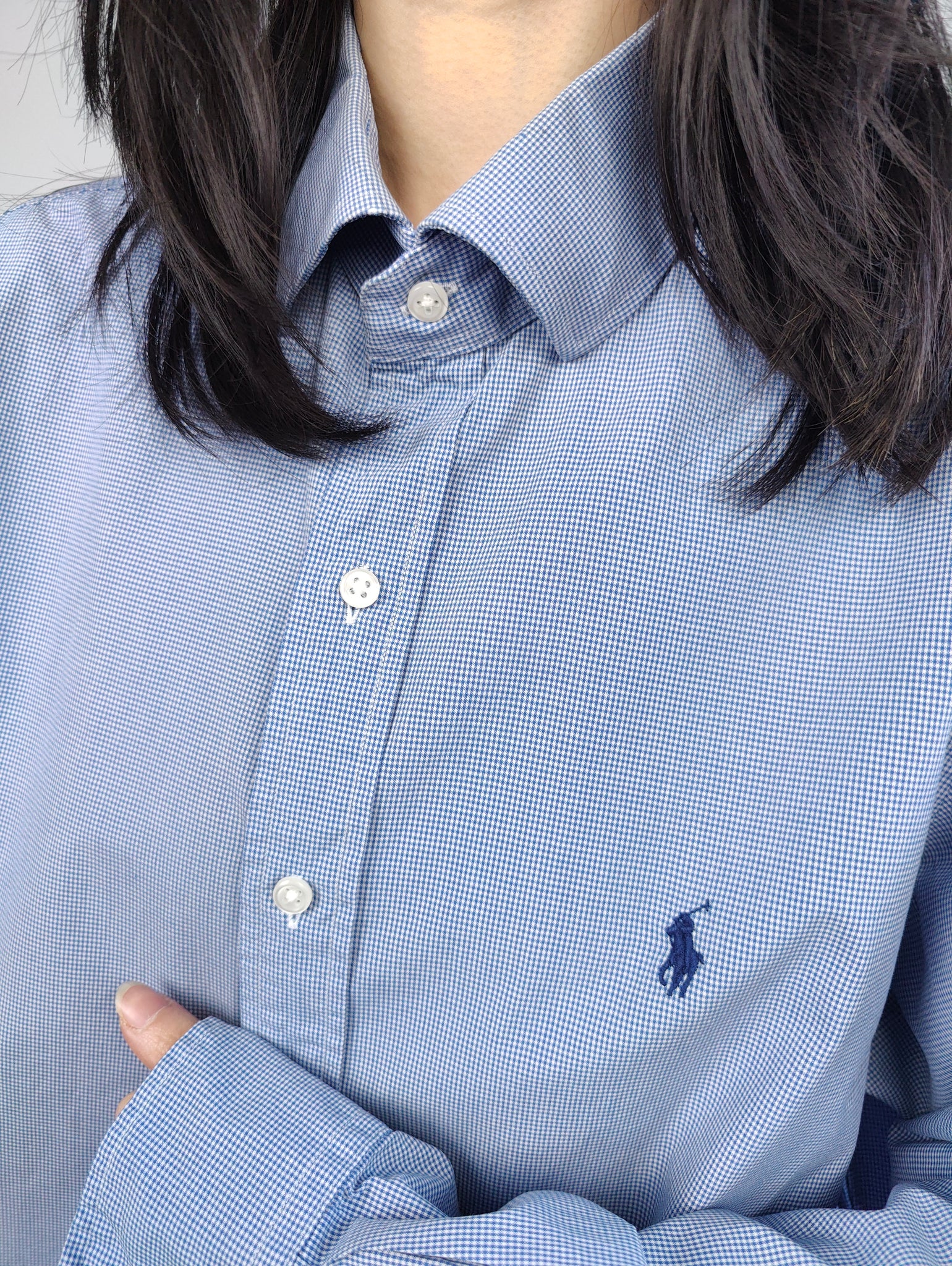 Vintage Ralph Lauren cotton shirt blue button up long sleeve business – The  Vintage Takeaway