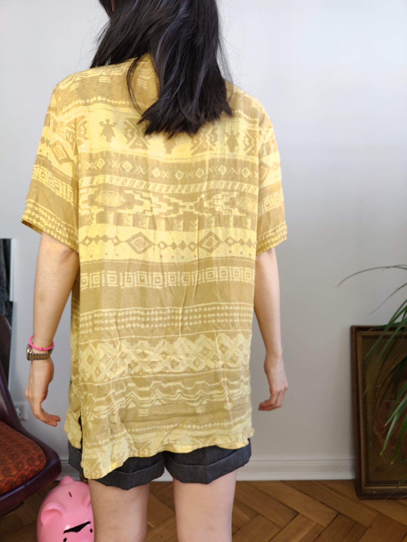 VINTAGE QOO TOKYO - Vintage stripe blouse in 💛💛💛 #yellow