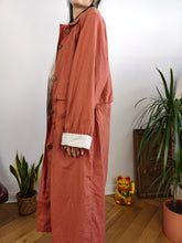 Load image into Gallery viewer, Vintage orange trench coat maxi long light spring summer women 38 S-M

