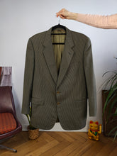 Load image into Gallery viewer, Vintage 100% wool Pierre Cardin designer blazer khaki green brown check checker pattern jacket unisex men 50 M-L
