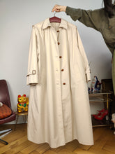 Load image into Gallery viewer, Vintage beige trench coat long waist belt spring summer women L
