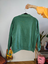 Load image into Gallery viewer, Vintage 90s sweatshirt Greenways Canada embroidery sweater pullover jumper green quarter zip M

