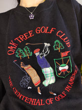 Load image into Gallery viewer, Vintage 90s sweatshirt golf embroidery sport sweater pullover jumper black M
