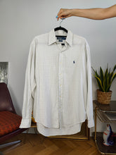 Load image into Gallery viewer, Vintage Ralph Lauren cotton shirt check checkered white button up long sleeve unisex men M 15 1/2
