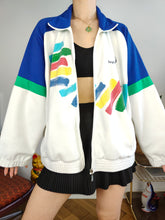 Load image into Gallery viewer, Vintage Sergio Tacchini track sport tennis jacket sports white blue green women unisex men IT48 M
