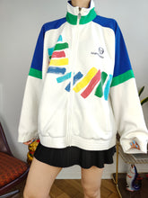 Load image into Gallery viewer, Vintage Sergio Tacchini track sport tennis jacket sports white blue green women unisex men IT48 M
