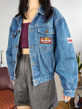 Load image into Gallery viewer, Vintage denim jacket jeans blue short crop Diamond women XS-S
