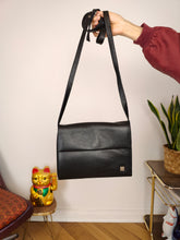 Load image into Gallery viewer, Vintage leather bag L.Ancora clutch black shoulder cross body
