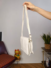 Load image into Gallery viewer, Vintage leather bag off white small bag cross body shoulder Borella West-Germany
