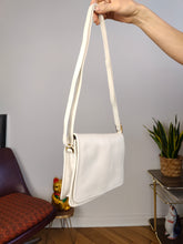 Load image into Gallery viewer, Vintage leather bag off white small bag cross body shoulder Borella West-Germany
