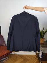 Load image into Gallery viewer, Second hand wool blend Ben Sherman blazer jacket navy blue unisex men 54 L
