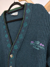 Load image into Gallery viewer, Vintage wool cardigan M | green knit knitted sweater jacket
