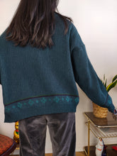 Load image into Gallery viewer, Vintage wool cardigan M | green knit knitted sweater jacket
