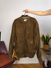 Load image into Gallery viewer, Vintage suede leather bomber jacket XL | Paul Smith khaki green brown coat unisex men
