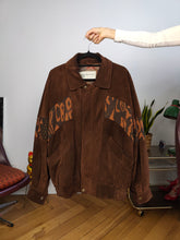 Load image into Gallery viewer, Vintage leather jacket L XL | suede navajo brown orange coat women unisex men
