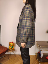 Load image into Gallery viewer, Vintage wool blazer jacket S M | check checker tartan khaki green brown Hucke
