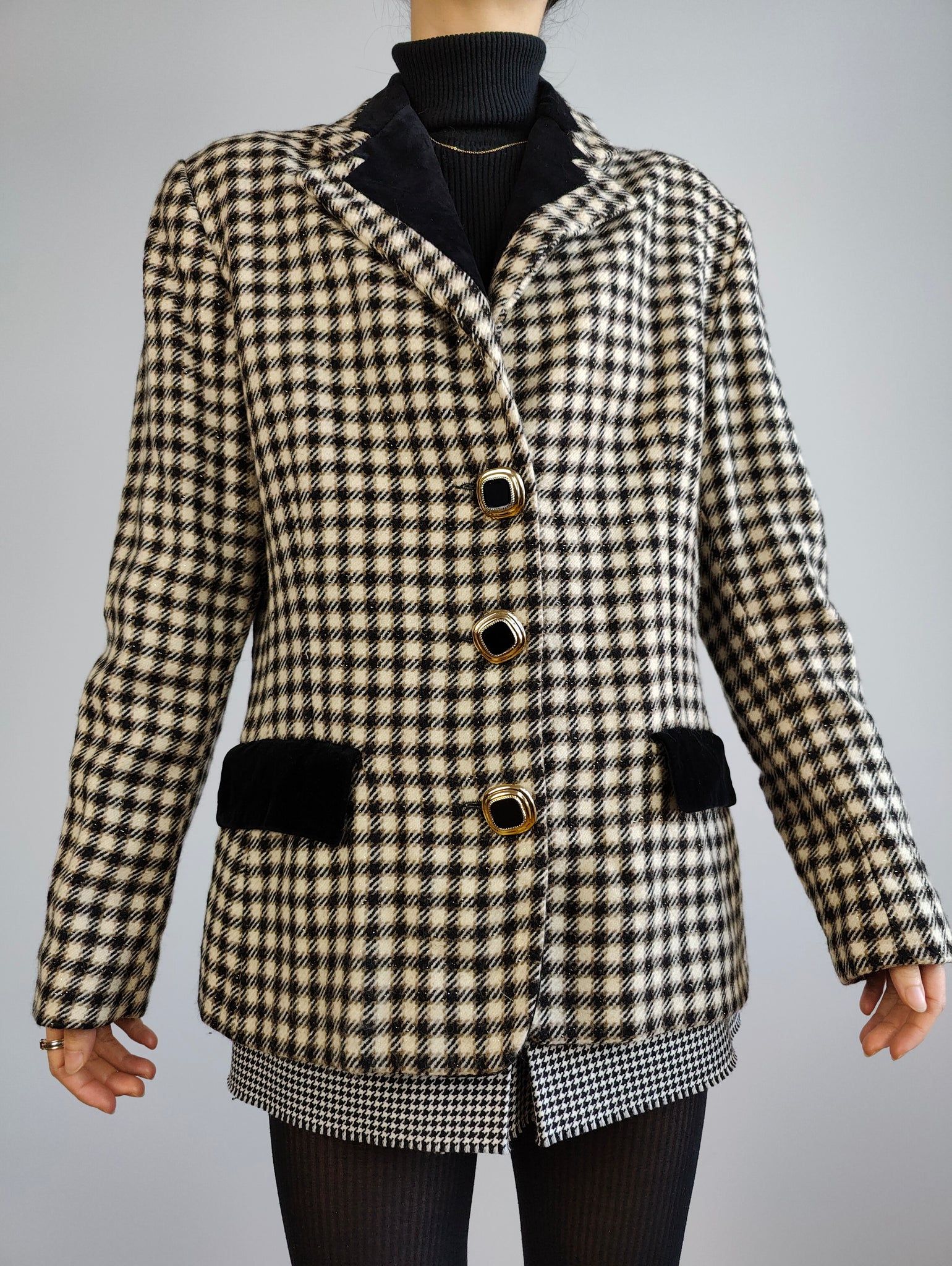 Vintage on sale houndstooth blazer