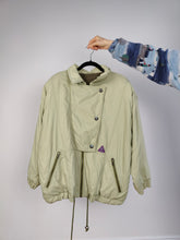Load image into Gallery viewer, The Colmar Sage Green Bomber Jacket | Vintage Colmar embroidery floral flower light blouson summer spring women jacket L
