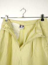 Load image into Gallery viewer, The Silk Culottes | Vintage 90s silk yellow culottes shorts Yessica 42 M-L
