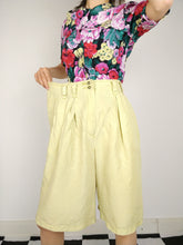Load image into Gallery viewer, The Silk Culottes | Vintage 90s silk yellow culottes shorts Yessica 42 M-L
