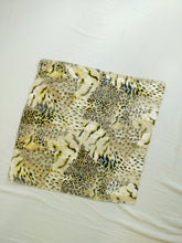 Load image into Gallery viewer, The Leopard Scarf | Vintage animal print pattern gold yellow shiny sheer scarf small square
