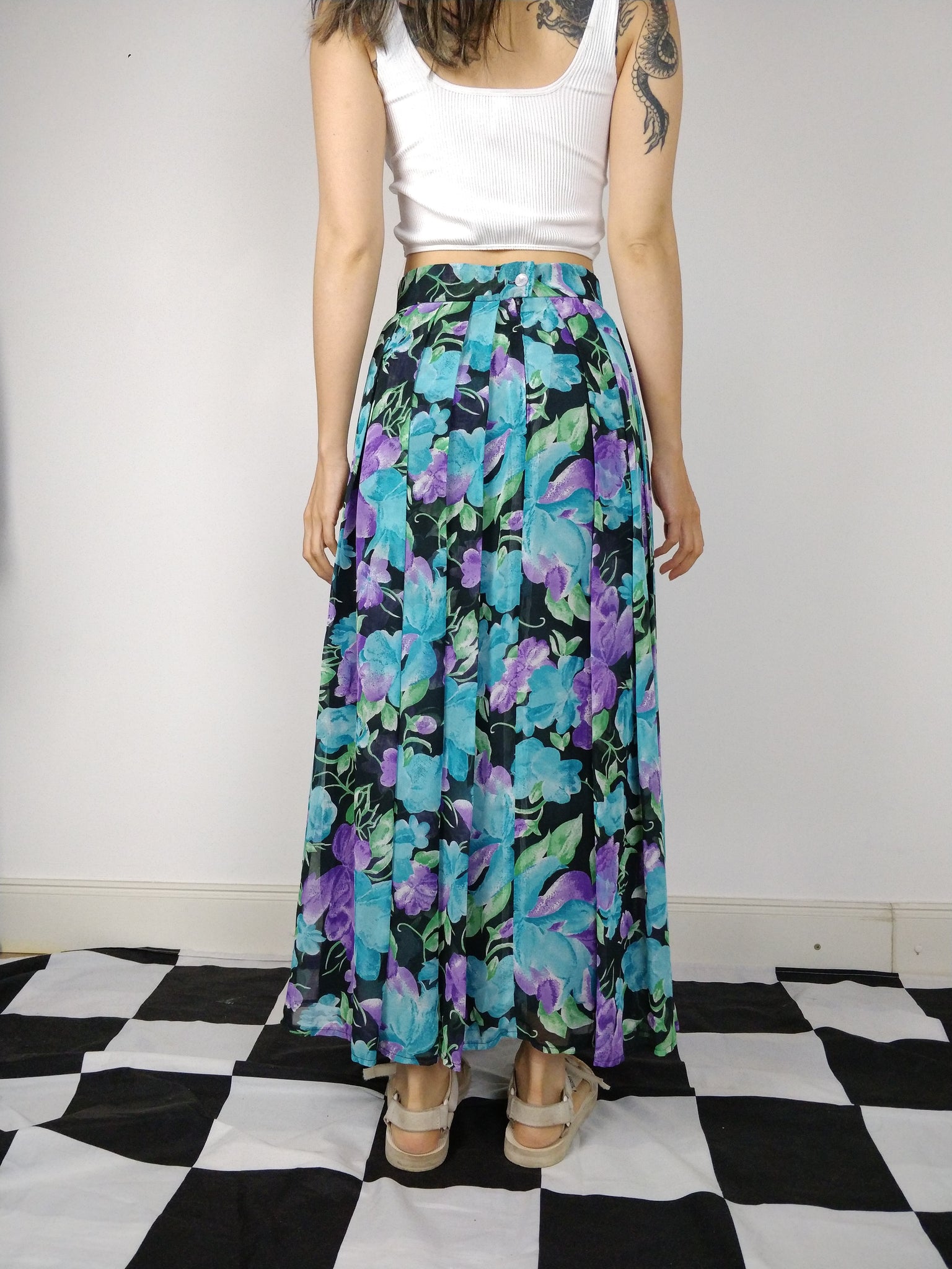 Long floral skirt outlet xs